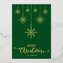 Groene vrolijke kerst sneeuwvlokken Goud