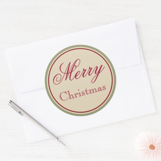 groene vrolijke kerst Stickers (Envelop)