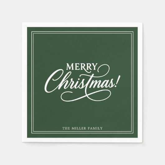 Groene vrolijke kerst, vakantie servet (Voorkant)