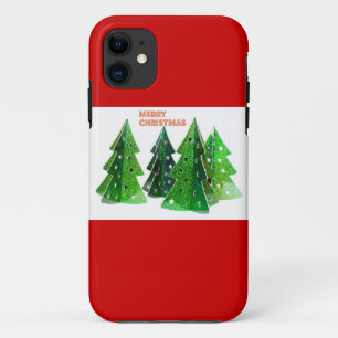 Groene vrolijke kerstbomen Case-Mate iPhone case