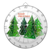 Groene vrolijke kerstbomen dartbord (Voorkant)
