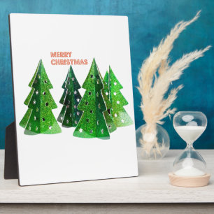Groene vrolijke kerstbomen fotoplaat