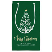 Groene vrolijke kerstboom script naam Whimsical Klein Cadeauzakje (Voorkant)