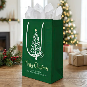 Groene vrolijke kerstboom script naam Whimsical Klein Cadeauzakje