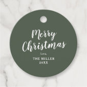 Groene vrolijke kerstcadeau bedankjes labels (Voorkant)