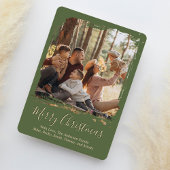Groene vrolijke kerstfoto feestdagenkaart