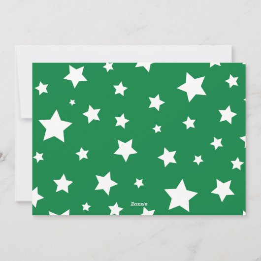 Groene vrolijke kerstfotokaart feestdagenkaart (Achterkant)