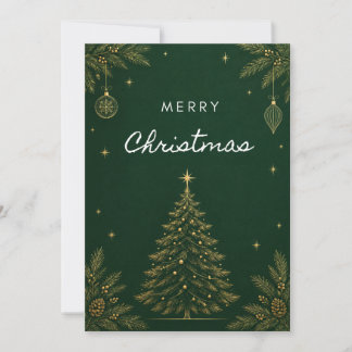 Groene vrolijke kerstkaarten feestdagenkaart