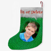 Groene Vrolijke Kerstmis Aangepaste Fotonaam Uniek Kleine Kerstsok (Achterkant)