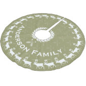 Groene Vrolijke Kerstmis Familienaam Rendier Pijle Kerstboom Rok (Gekanteld)