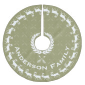 Groene Vrolijke Kerstmis Familienaam Rendier Pijle Kerstboom Rok (Voorkant)