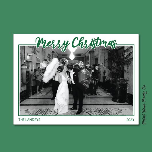 Groene Vrolijke Kerstmis Kaart