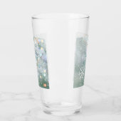 Groene vrolijke kerstsneeuwvlokken glas (Links)