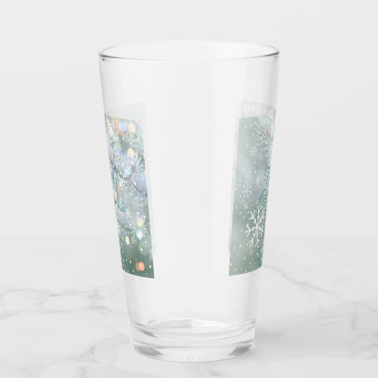 Groene vrolijke kerstsneeuwvlokken glas (Rechts)