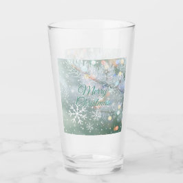 Groene vrolijke kerstsneeuwvlokken glas