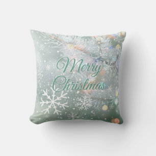 Groene vrolijke kerstsneeuwvlokken kussen