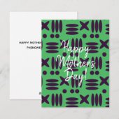 Groene vrolijke Moederdagkaart Feestdagenkaart (Voorkant / Achterkant)