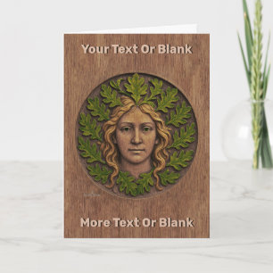 Groene vrouw - Hout Feestdagen Kaart