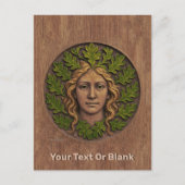 Groene vrouw - Hout Feestdagenkaart (Voorkant)