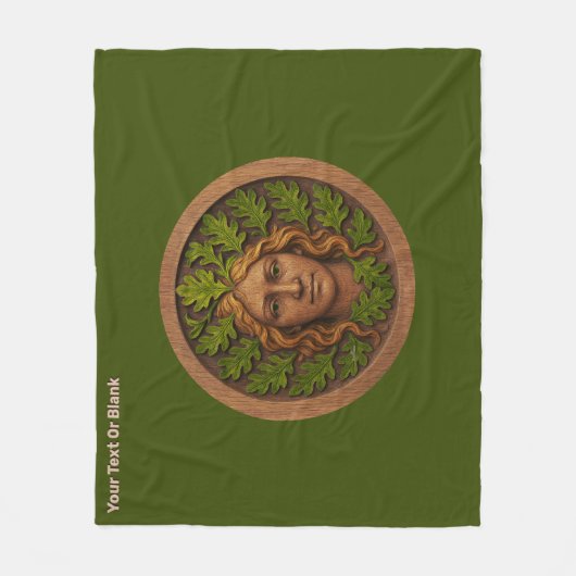Groene vrouw - Hout Fleece Deken (Voorkant)