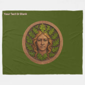 Groene vrouw - Hout Fleece Deken (Voorkant (Horizontaal))