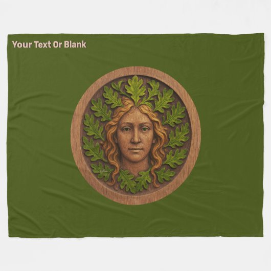 Groene vrouw - Hout Fleece Deken (Voorkant (Horizontaal))