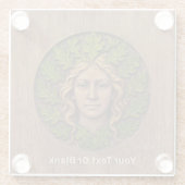 Groene vrouw - Hout Glazen Onderzetter (Achterkant)