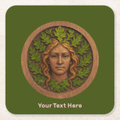 Groene vrouw - Hout Kartonnen Onderzetters (Voorkant)
