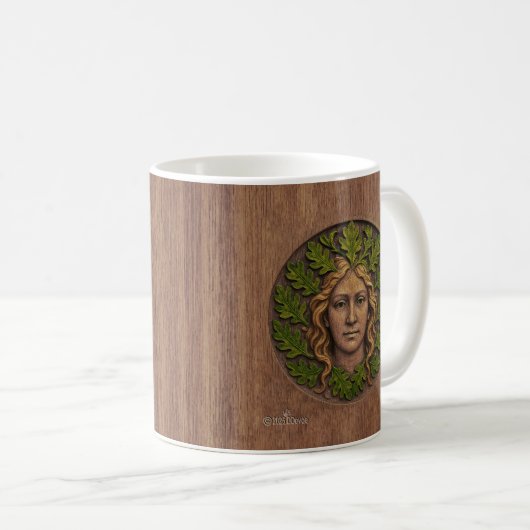 Groene vrouw - Hout Koffiemok (Voorkant rechts)