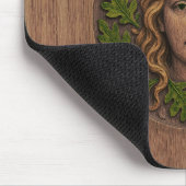 Groene vrouw - Hout Muismat (Hoek)