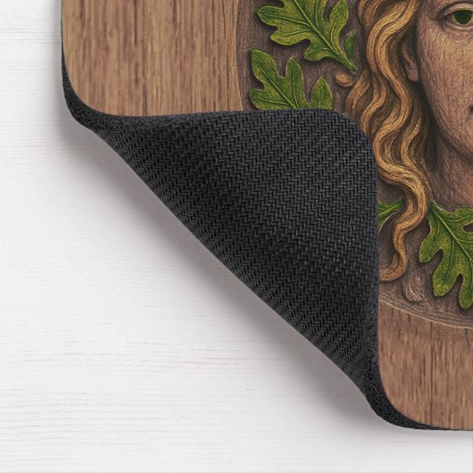 Groene vrouw - Hout Muismat (Hoek)