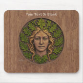 Groene vrouw - Hout Muismat (Voorkant)