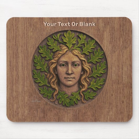 Groene vrouw - Hout Muismat (Voorkant)