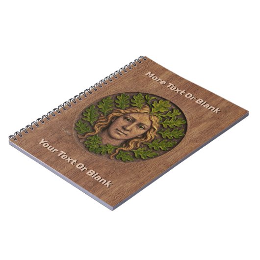 Groene vrouw - Hout Notitieboek (Linkerzijde)