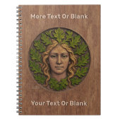 Groene vrouw - Hout Notitieboek (Voorkant)