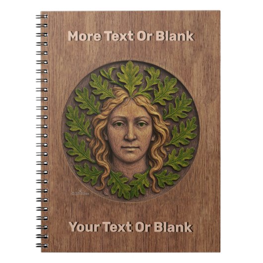 Groene vrouw - Hout Notitieboek (Voorkant)