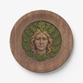 Groene vrouw - Hout Papieren Bordje (Voorkant)