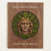 Groene vrouw - Hout Planner (Voorkant)