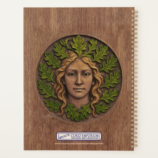 Groene vrouw - Hout Planner (Achterkant)