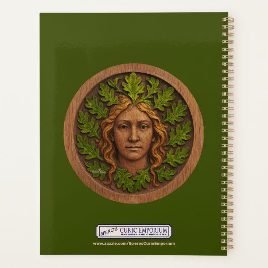 Groene vrouw - Hout Planner (Achterkant)