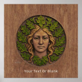 Groene vrouw - Hout Poster (Voorkant)