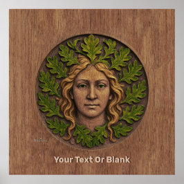 Groene vrouw - Hout Poster