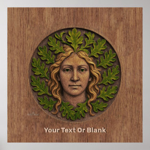 Groene vrouw - Hout Poster