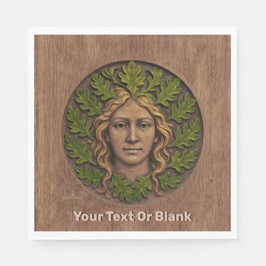 Groene vrouw - Hout Servet (Voorkant)