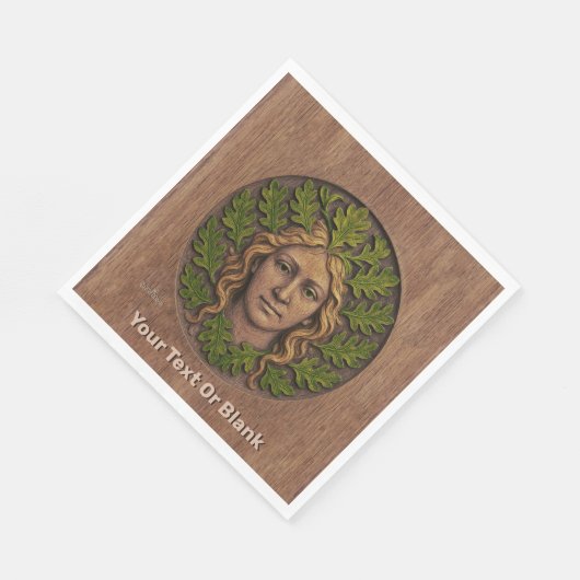 Groene vrouw - Hout Servet (Hoek)