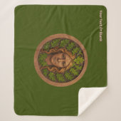Groene vrouw - Hout Sherpa Deken (Voorkant)