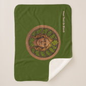 Groene vrouw - Hout Sherpa Deken (Voorkant)