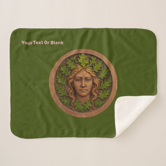Groene vrouw - Hout Sherpa Deken (Voorkant (horizontaal))