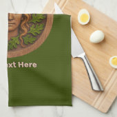 Groene vrouw - Hout Theedoek (Quarter Fold)
