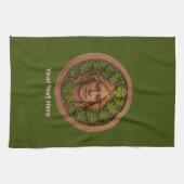 Groene vrouw - Hout Theedoek (Horizontaal)